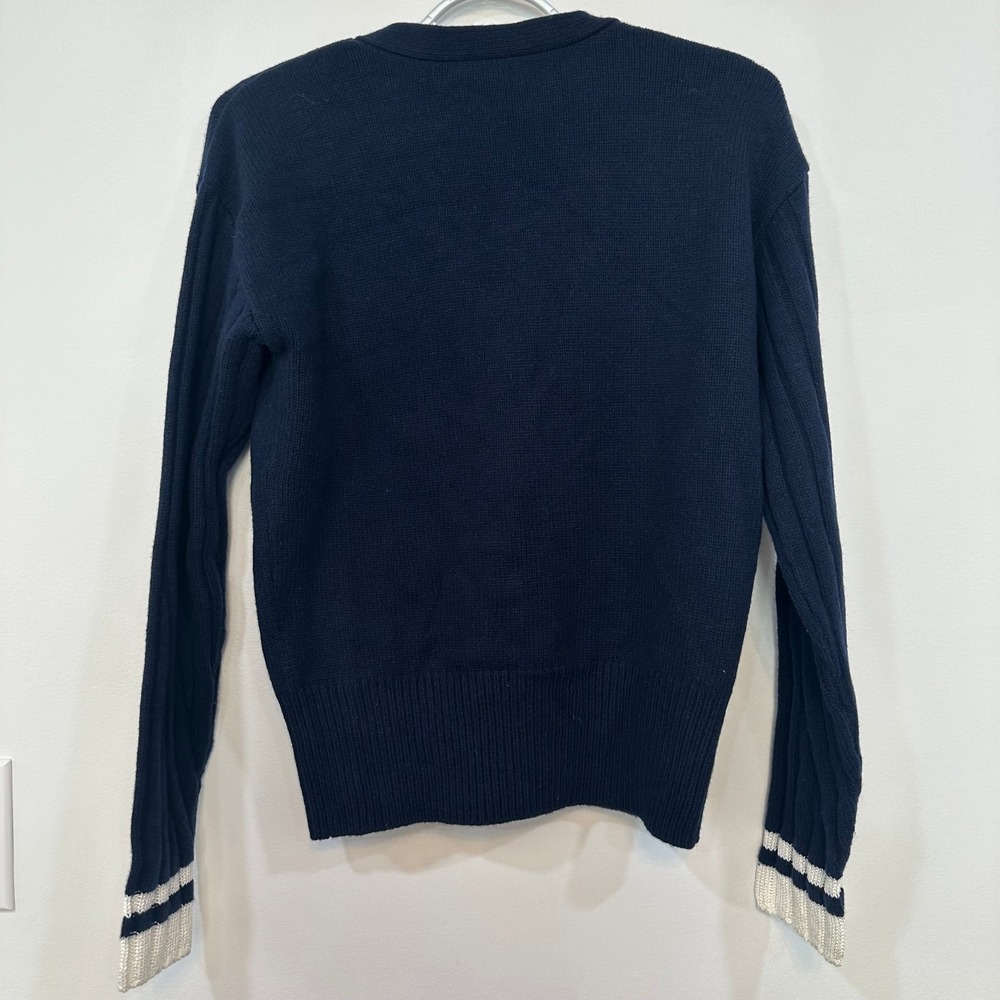 Rag & Bone Womens Serena Cardigan Sweater Small Navy Blue Academic Cotton Wool - Picture 7 of 9